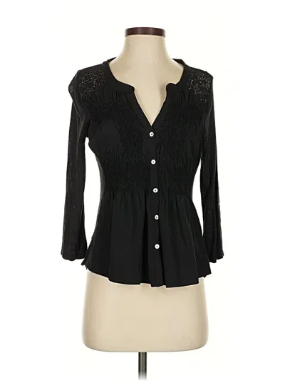 Pre-owned Meadow Rue 3/4 Sleeve Blouse In Black