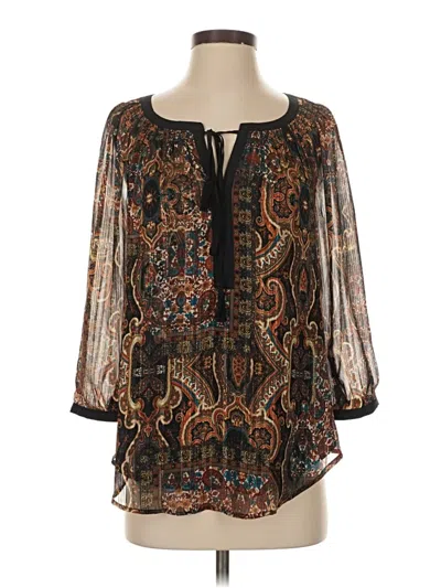 Pre-owned Meadow Rue 3/4 Sleeve Blouse In Black