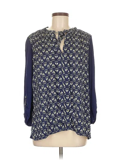 Pre-owned Meadow Rue 3/4 Sleeve Blouse In Blue
