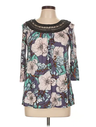 Pre-owned Meadow Rue 3/4 Sleeve Blouse In Blue