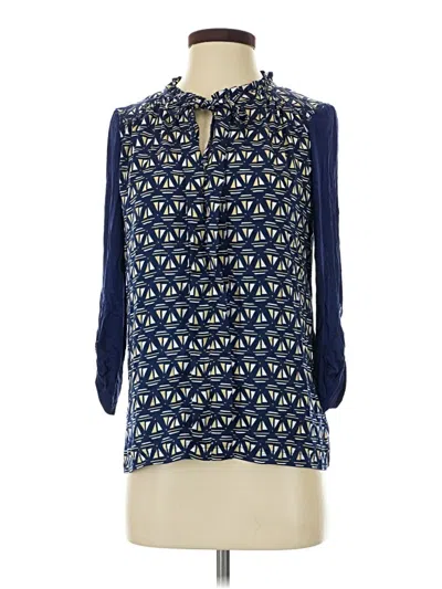 Pre-owned Meadow Rue 3/4 Sleeve Blouse In Blue
