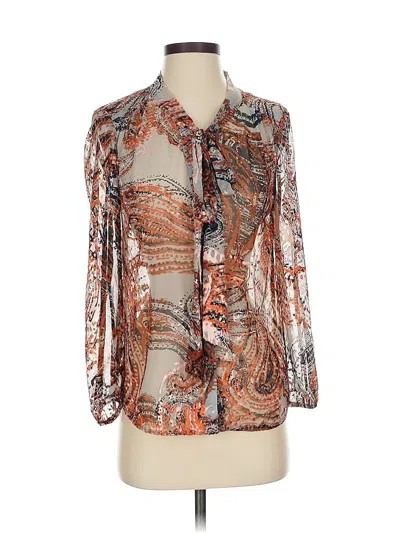 Pre-owned Meadow Rue 3/4 Sleeve Blouse In Brown