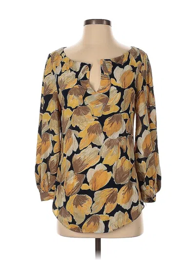 Pre-owned Meadow Rue 3/4 Sleeve Blouse In Gold
