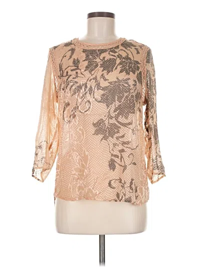 Pre-owned Meadow Rue 3/4 Sleeve Blouse In Gold