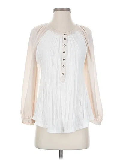 Pre-owned Meadow Rue 3/4 Sleeve Blouse In Ivory