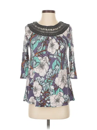 Pre-owned Meadow Rue 3/4 Sleeve Blouse In Purple