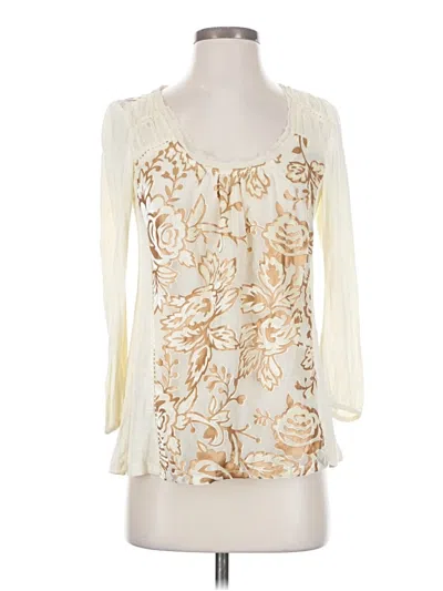 Pre-owned Meadow Rue 3/4 Sleeve Blouse In White