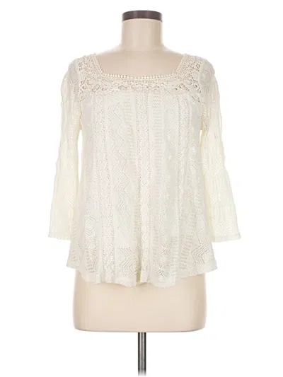 Pre-owned Meadow Rue 3/4 Sleeve Blouse In White