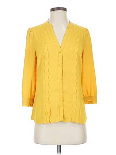 Pre-owned Meadow Rue 3/4 Sleeve Blouse In Yellow