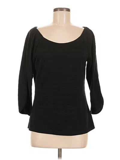 Pre-owned Meadow Rue 3/4 Sleeve Top Black Scoop Neck Tops