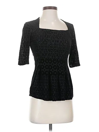 Pre-owned Meadow Rue 3/4 Sleeve Top Black Square Neckline Tops