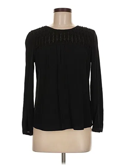 Pre-owned Meadow Rue Long Sleeve Blouse In Black