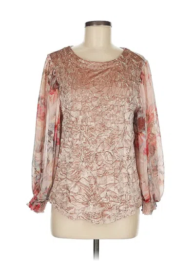 Pre-owned Meadow Rue Long Sleeve Blouse In Brown