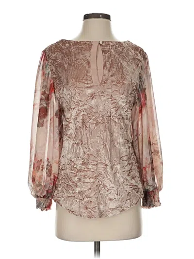 Pre-owned Meadow Rue Long Sleeve Blouse In Brown