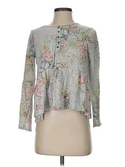 Pre-owned Meadow Rue Long Sleeve Blouse In Gray