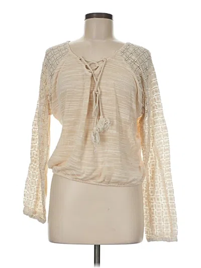 Pre-owned Meadow Rue Long Sleeve Blouse In Ivory