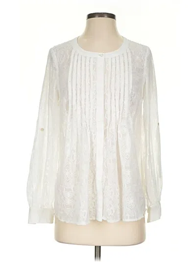 Pre-owned Meadow Rue Long Sleeve Blouse In Ivory
