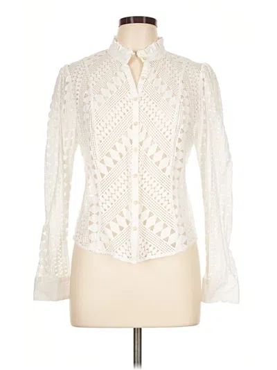 Pre-owned Meadow Rue Long Sleeve Blouse In Ivory