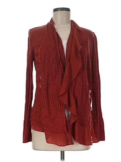 Pre-owned Meadow Rue Long Sleeve Blouse In Red