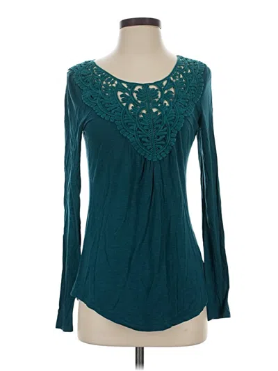 Pre-owned Meadow Rue Long Sleeve T-shirt In Blue