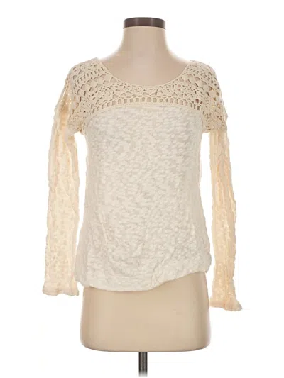 Pre-owned Meadow Rue Long Sleeve T-shirt In Ivory