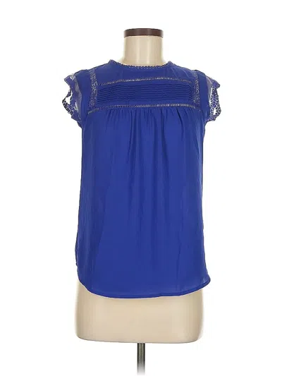 Pre-owned Meadow Rue Short Sleeve Blouse In Blue