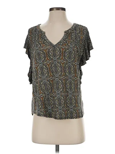 Pre-owned Meadow Rue Short Sleeve Blouse In Gray