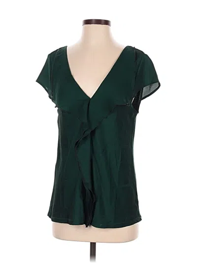 Pre-owned Meadow Rue Short Sleeve Blouse In Green