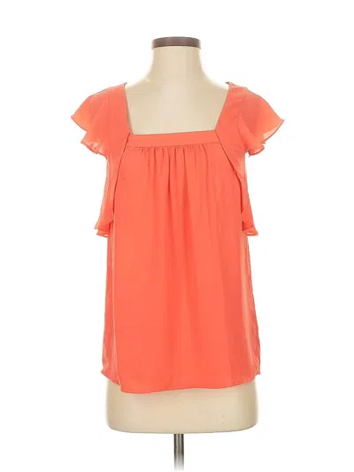 Pre-owned Meadow Rue Short Sleeve Blouse In Orange