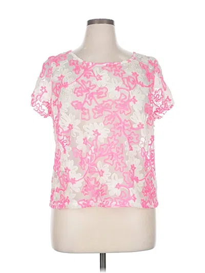 Pre-owned Meadow Rue Short Sleeve Blouse In Pink