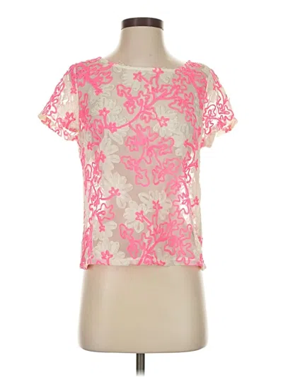 Pre-owned Meadow Rue Short Sleeve Blouse In Pink