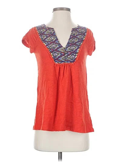 Pre-owned Meadow Rue Short Sleeve Blouse In Red