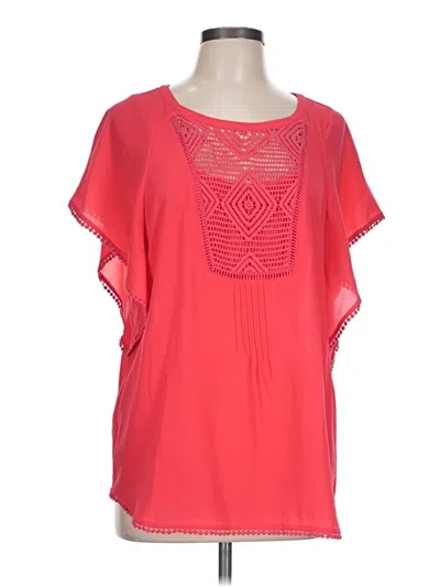 Pre-owned Meadow Rue Short Sleeve Blouse In Red