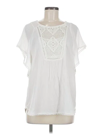 Pre-owned Meadow Rue Short Sleeve Blouse In White