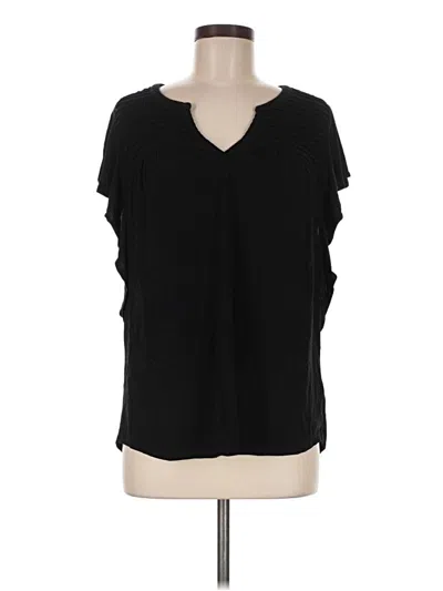 Pre-owned Meadow Rue Short Sleeve Top Black V-neck Tops