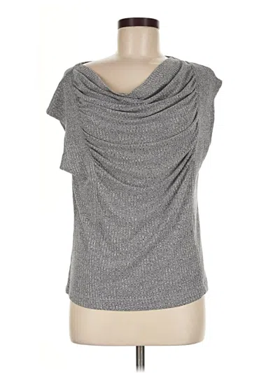 Pre-owned Meadow Rue Short Sleeve Top Gray Cowl Neck Tops