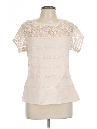 Pre-owned Meadow Rue Short Sleeve Top Pink Mock Neckline Tops