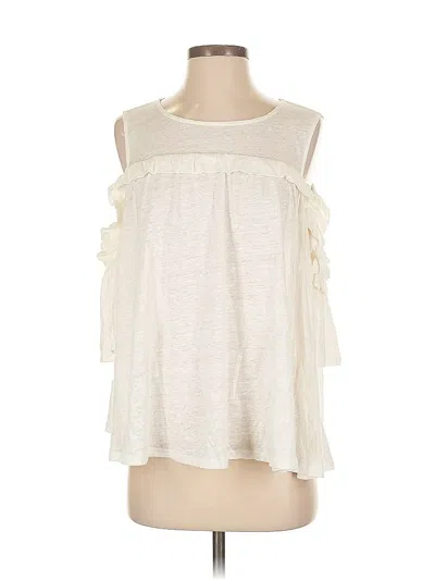 Pre-owned Meadow Rue Sleeveless Blouse In White
