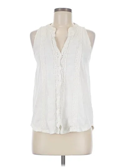 Pre-owned Meadow Rue Sleeveless Button Down Shirt In Ivory
