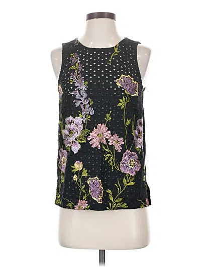 Pre-owned Meadow Rue Sleeveless Top Black Halter Neckline Tops