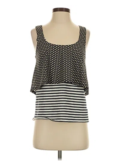 Pre-owned Meadow Rue Sleeveless Top Black Square Neckline Tops