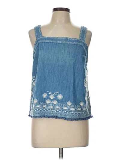Pre-owned Meadow Rue Sleeveless Top Blue Halter Neckline Tops