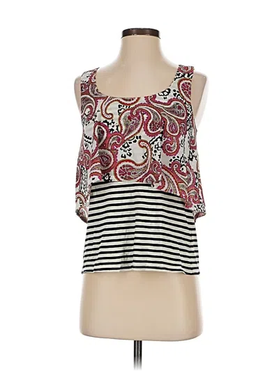 Pre-owned Meadow Rue Sleeveless Top Ivory Scoop Neck Tops In White