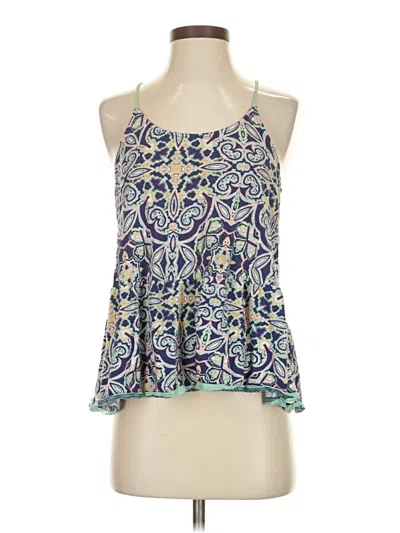 Pre-owned Meadow Rue Tank Top Blue Halter Neckline Tops