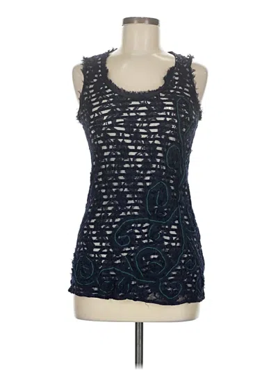 Pre-owned Meadow Rue Tank Top Blue Strapless Neckline Tops