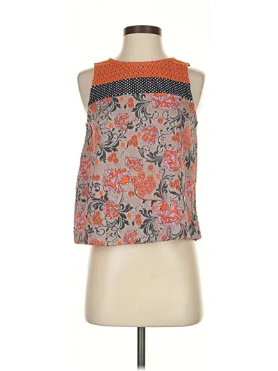 Pre-owned Meadow Rue Tank Top Orange Halter Neckline Tops