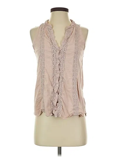 Pre-owned Meadow Rue Tank Top Tan Halter Neckline Tops In Brown