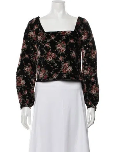 Pre-owned Meadows Floral Print Jacket In Black