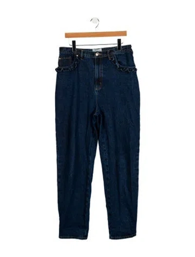 Pre-owned Meadows High-rise Straight Leg Jeans In Blue