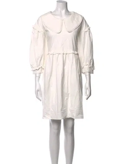 Pre-owned Meadows Mini Dress In White